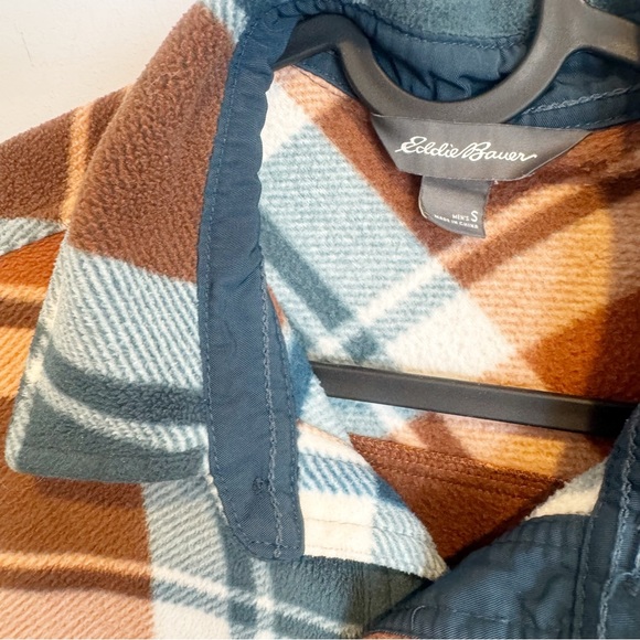 Eddie Bauer - Fleece Plaid Casual Warm Button Down Shacket Shirt - Picture 3 of 4